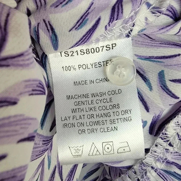 Rochelle Behrens The shirt Long Sleeve Print Ruffle Office Career Casual… - Picture 8 of 10